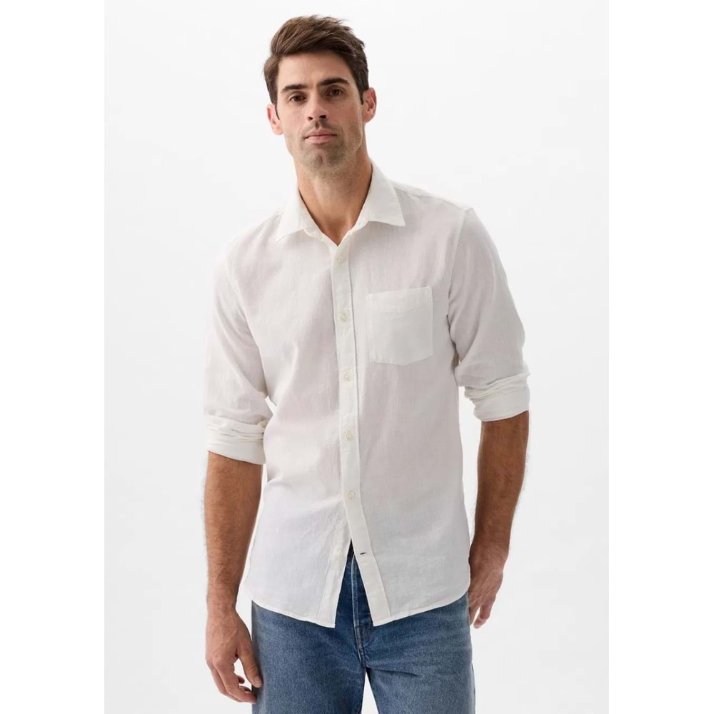 Gap Keten Karışımı Standart Fit Gömlek 885302 Erkek Gömlek