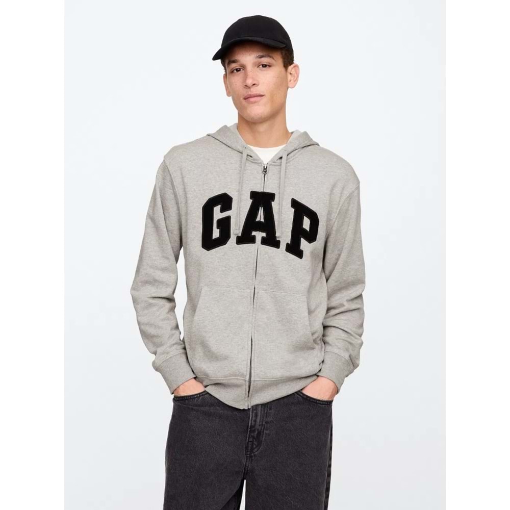 Gap V-Frch Ft Herıtage Logo Po Fz - 868454009 Erkek Kapüşonlu Fermuarlı Sweatshirt