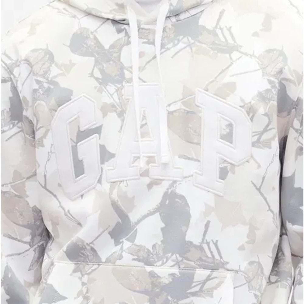 Gap 821645 Kamuflaj Logo Erkek Kapüşonlu Sweatshirt