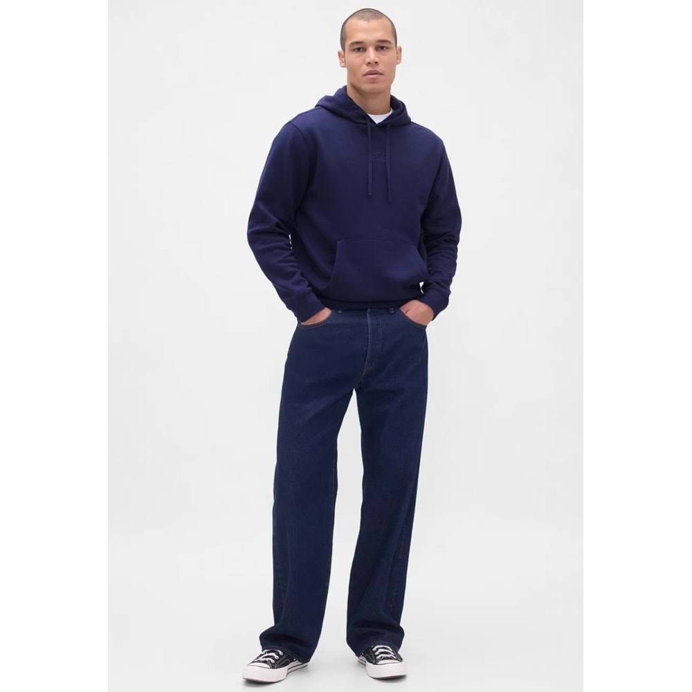 Gap 323141835 Relaxed Gap Mini-Logo Sweatshirt Erkek Kapüşonlu Sweatshirt