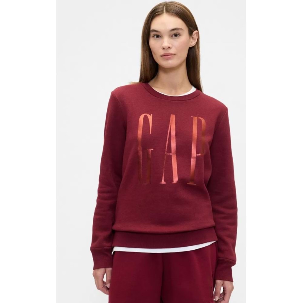 Gap Doorbuster Logo Sweatshirt 800444 Bisiklet Yaka Fleece Sweatshirt Kadın Sweatshirt