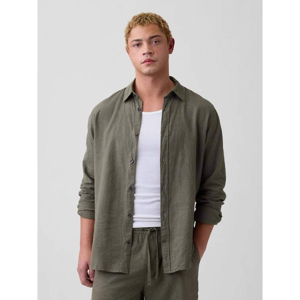 Gap Keten Karışımı Standart Fit Gömlek 887952007 Erkek Gömlek