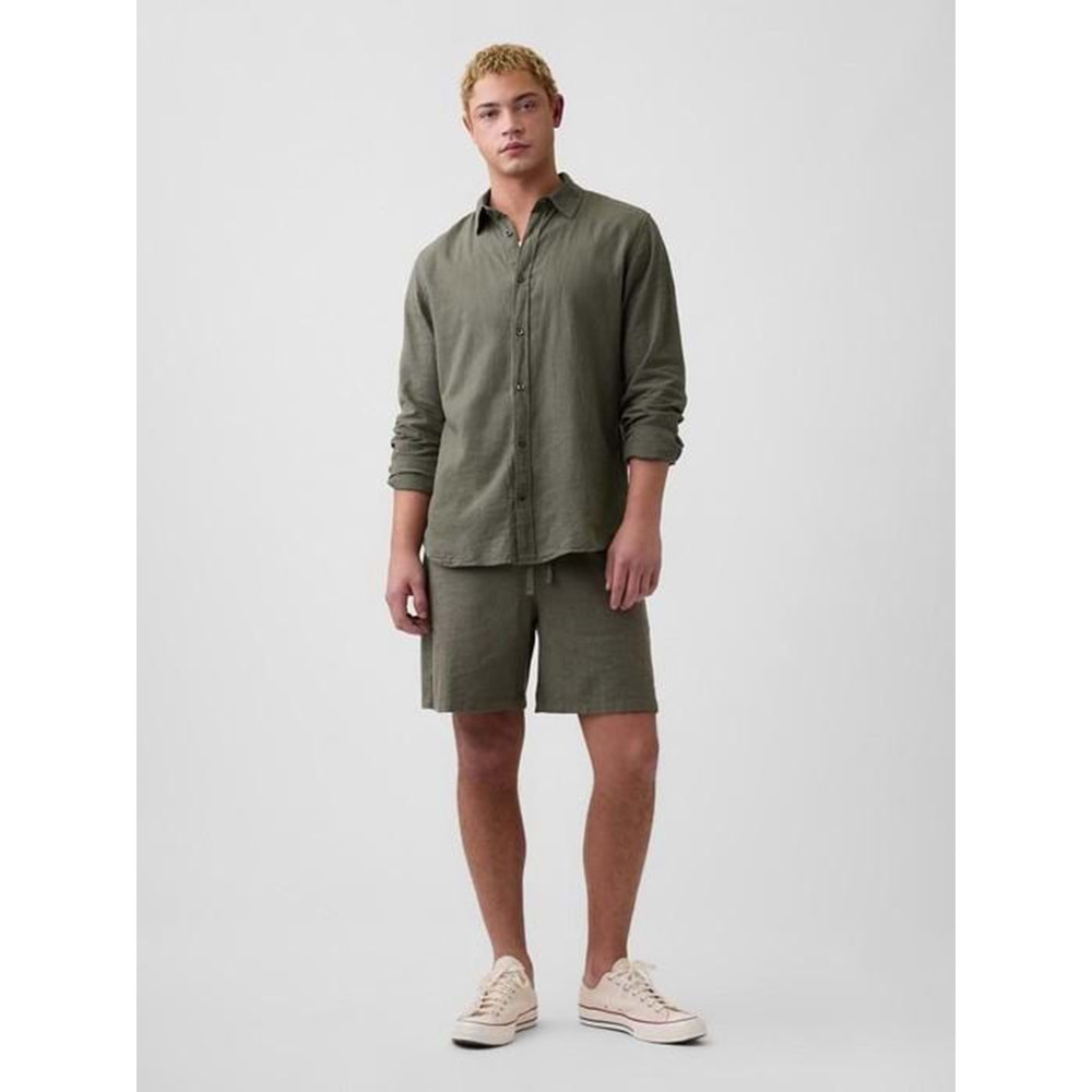 Gap Keten Karışımı Standart Fit Gömlek 887952007 Erkek Gömlek