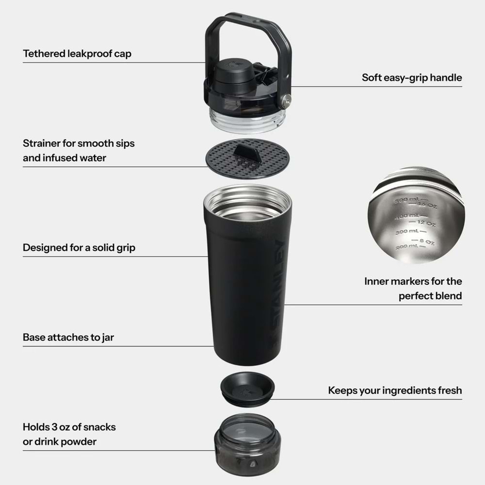 Stanley Activate Shaker 0,60 LT Termos Sporcu Matarası Toz Depolama Kapasiteli Matara