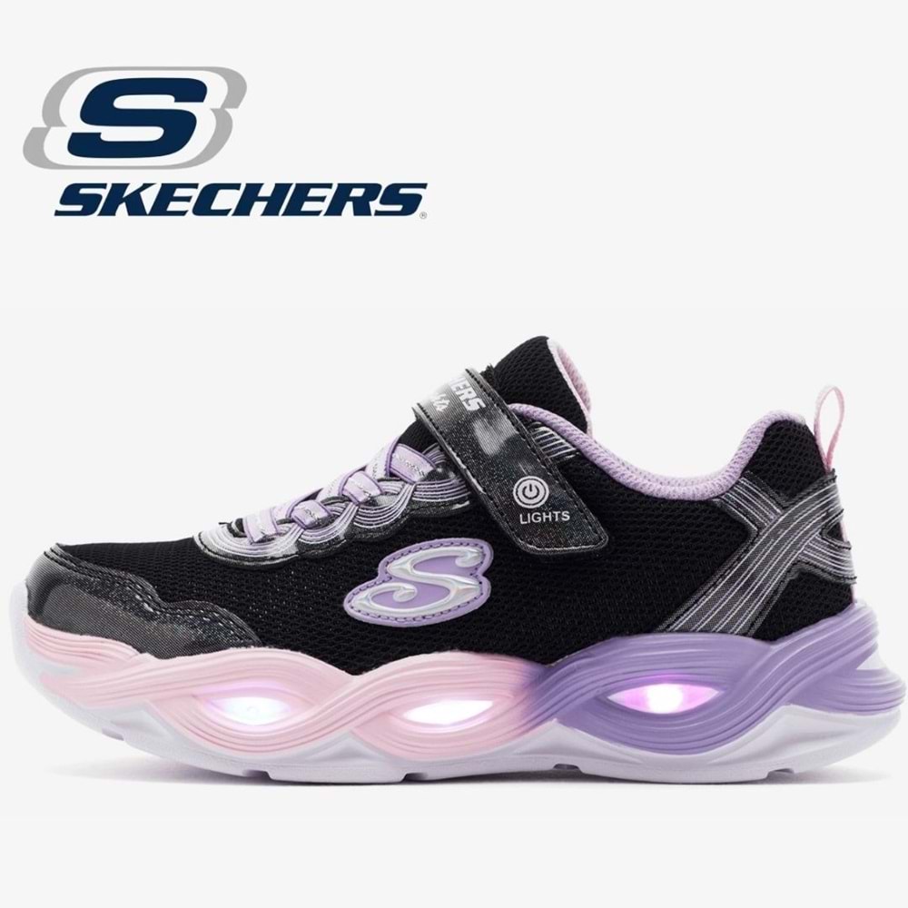 Skechers Twisty Glow 303717L-BKMT Ortopedik Işıklı Çocuk Spor Ayakkabı