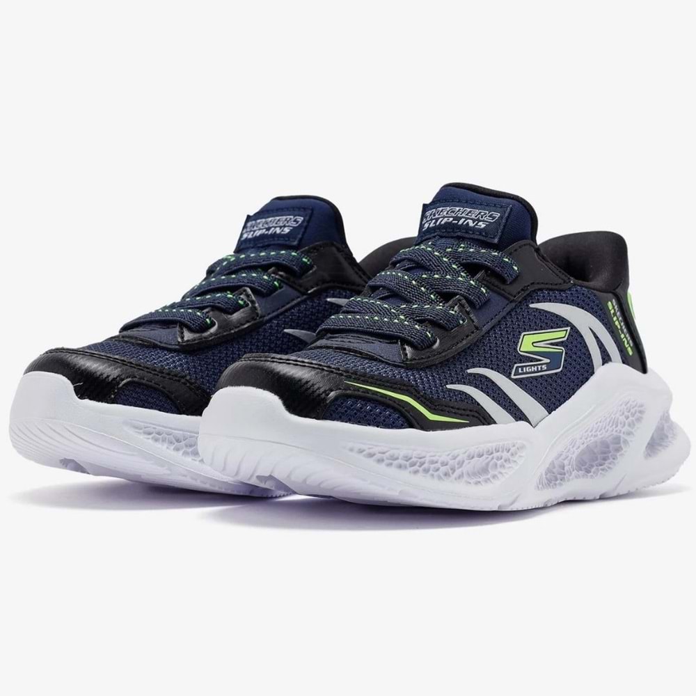 Skechers Meteor-lights Brisk-beams 403848L-NVBK Işıklı Ortopedik Çocuk Spor Ayakkabı