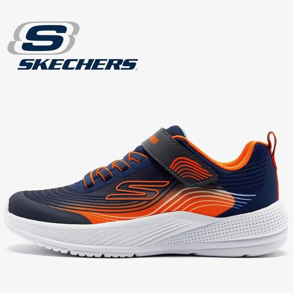 Skechers Microspec Advance 403926L-NVOR Ortopedik Çocuk Spor Ayakkabı