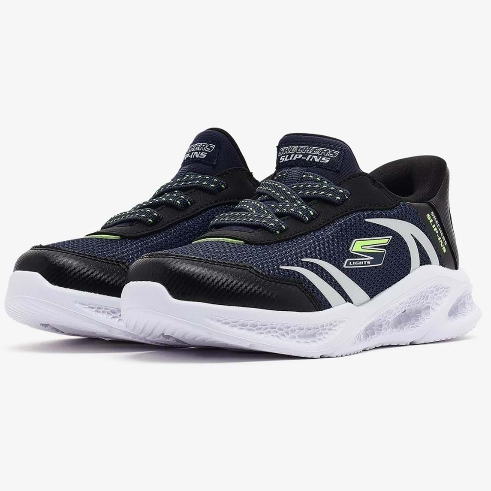 Skechers Meteor Lights Brisk Beams 403848N-NVBK Işıklı Ortopedik Çocuk Bebek Spor Ayakkabı