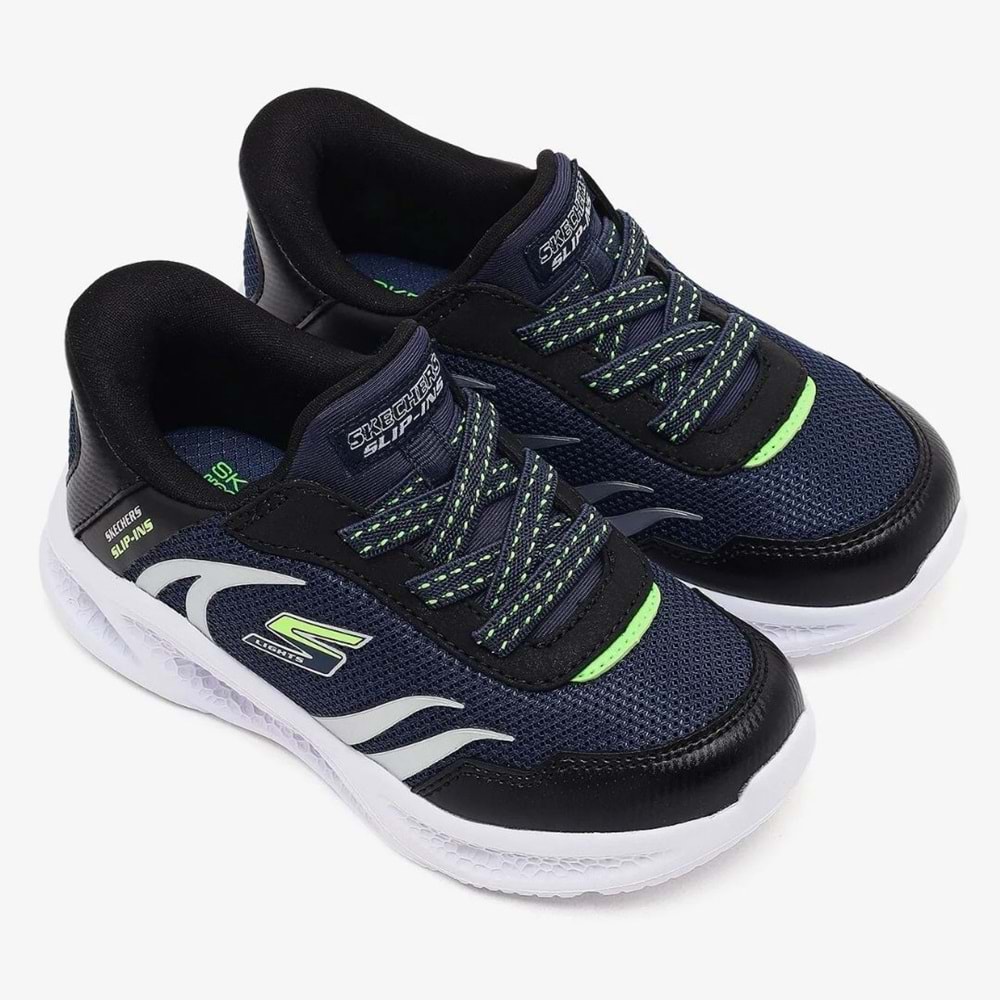 Skechers Meteor Lights Brisk Beams 403848N-NVBK Işıklı Ortopedik Çocuk Bebek Spor Ayakkabı