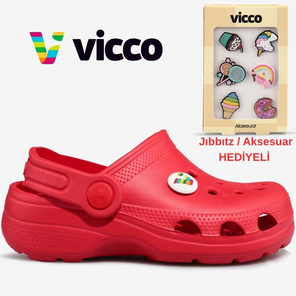 Vicco Didim Jıbbıtz Aksesuar Hediyeli Ortopedik Unisex Çocuk Terlik