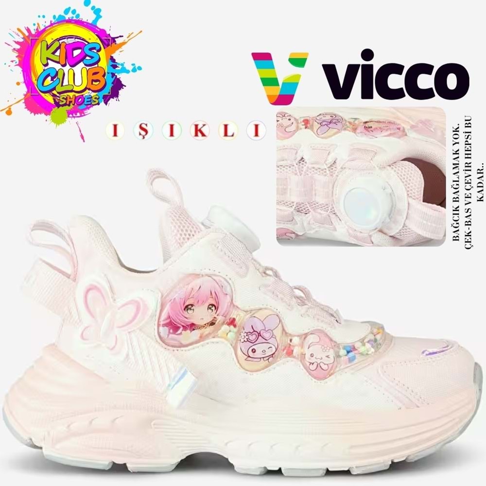 Vicco Bandi Akıllı Bağcıklı Işıklı Ortopedik Çocuk Spor Ayakkabı