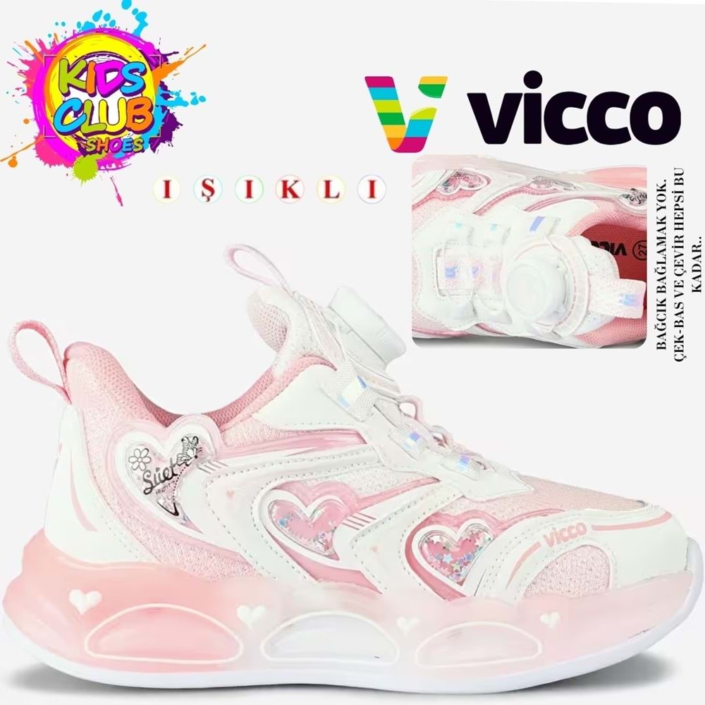 Vicco Benetti Akıllı Bağcıklı Işıklı Ortopedik Çocuk Spor Ayakkabı