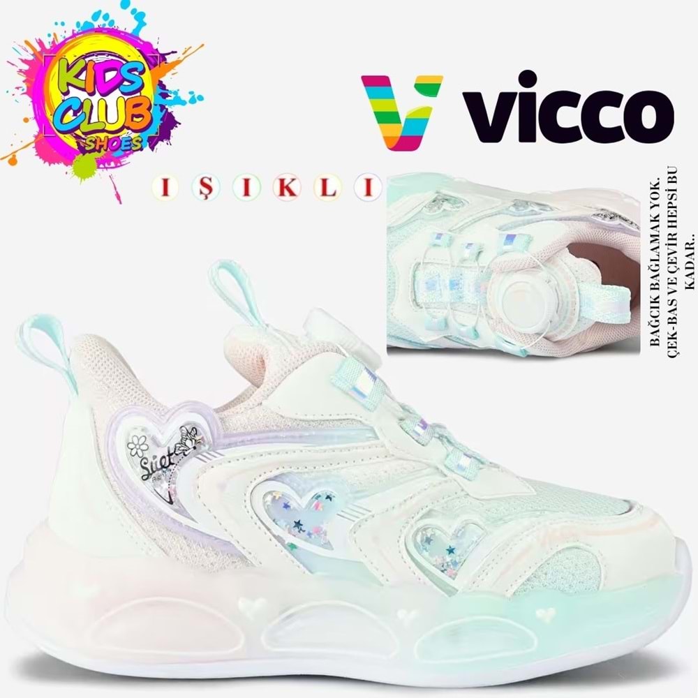 Vicco Benetti Akıllı Bağcıklı Işıklı Ortopedik Çocuk Spor Ayakkabı