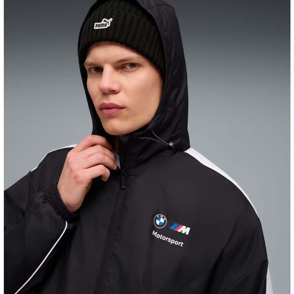 Puma BMW MMS MT7+ Wındbreaker 633172-01 Kapüşonlu Yağmurluk Eşofman Üstü Erkek Ceket