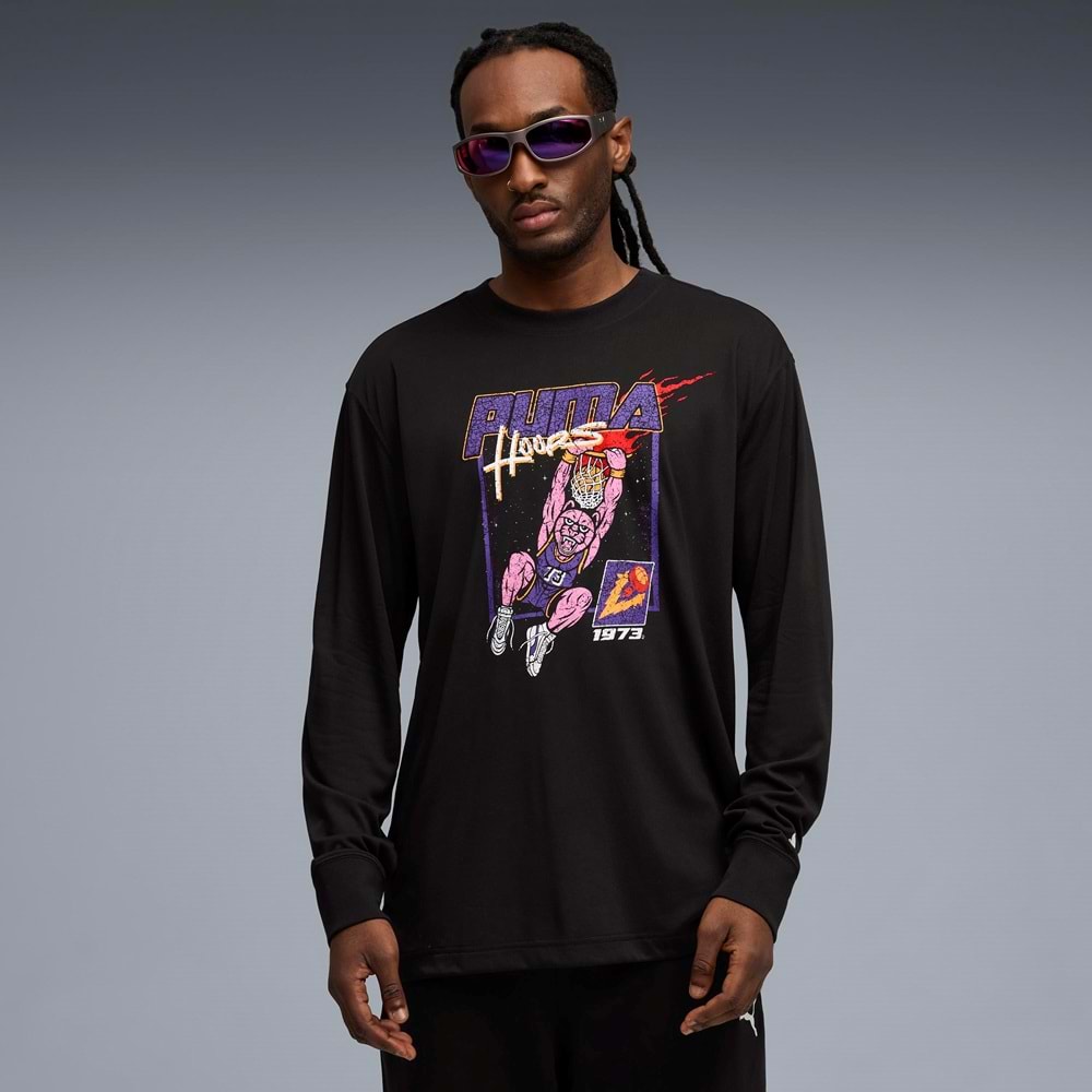Puma Hoopstel LS Tee 632903-01 Tişört Erkek T-Shirt