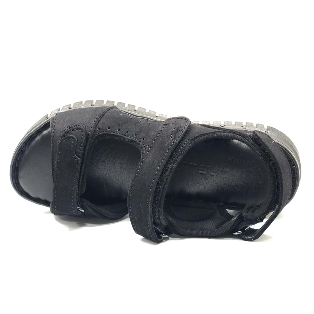 Forelli Paprika Hakiki Deri Comfort Ortopedik Kadın Sandalet