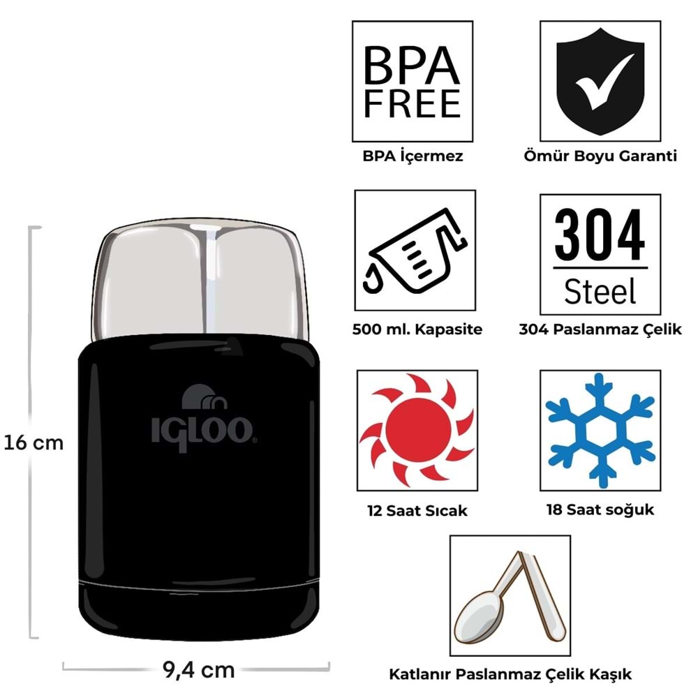 Igloo Legend Food Jar 500ml Yemek Termosu Matara