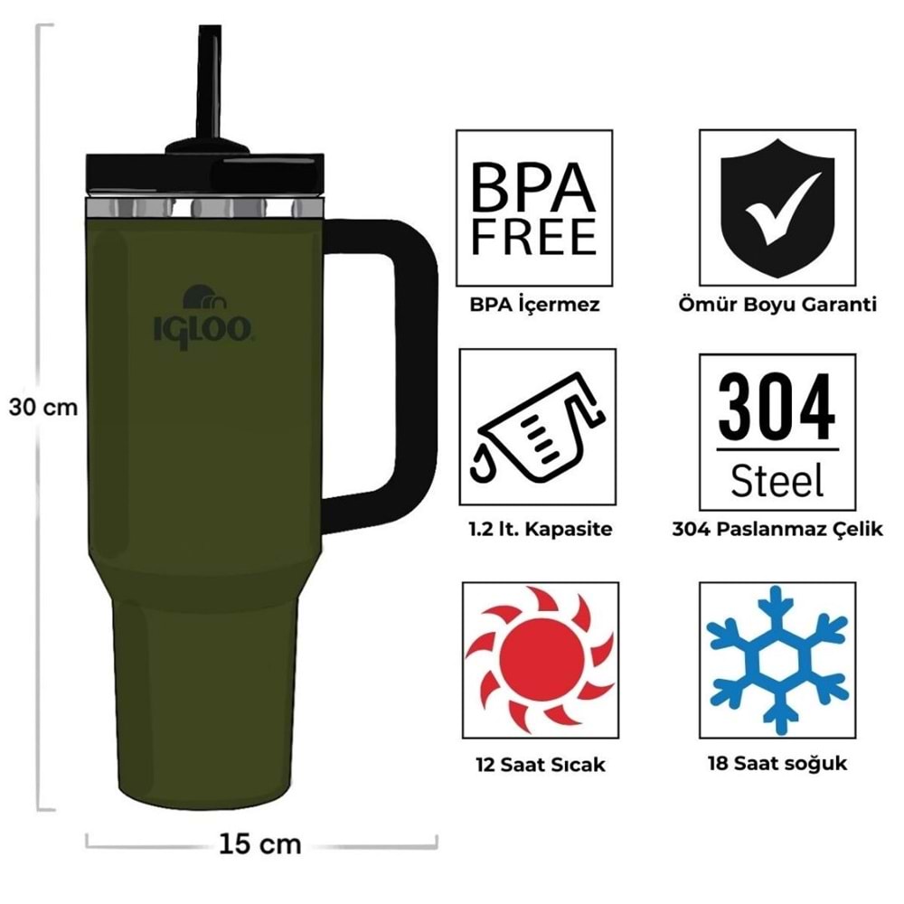 Igloo Stadler Thermo Mug 1.2 Litre Pipetlı Matara