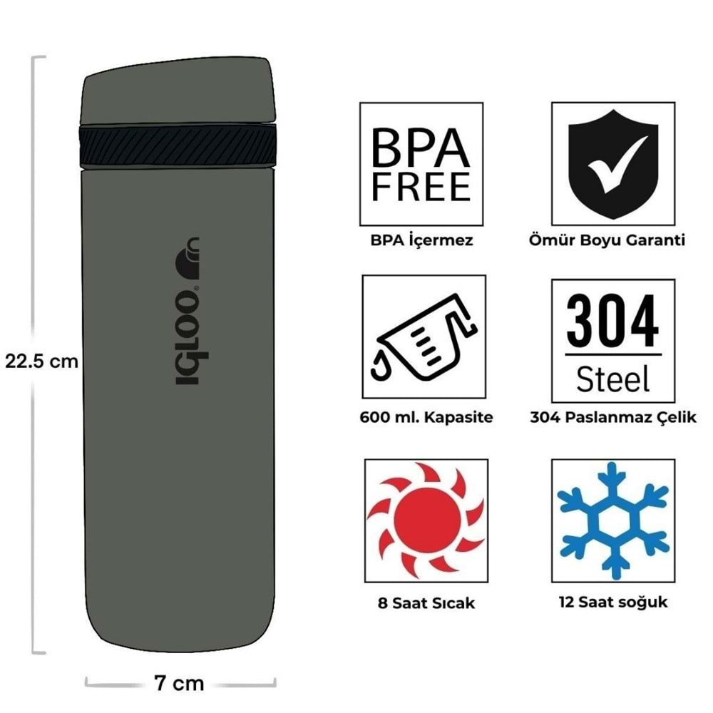 Igloo Squid Termos 600ml Kilitli Kapak Matara
