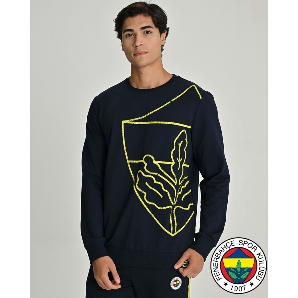 Fenerbahçe S.K. 25/26 Sezon Tribün All Over Baskı Logolu Erkek Sweatshirt