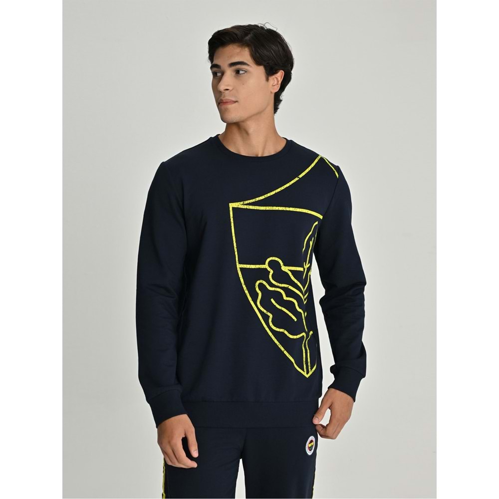 Fenerbahçe S.K. 25/26 Sezon Tribün All Over Baskı Logolu Erkek Sweatshirt