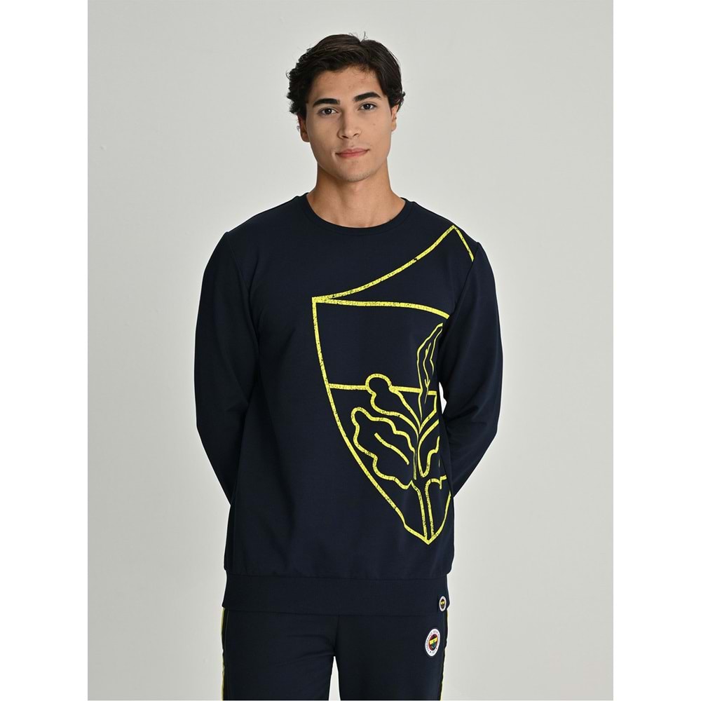 Fenerbahçe S.K. 25/26 Sezon Tribün All Over Baskı Logolu Erkek Sweatshirt