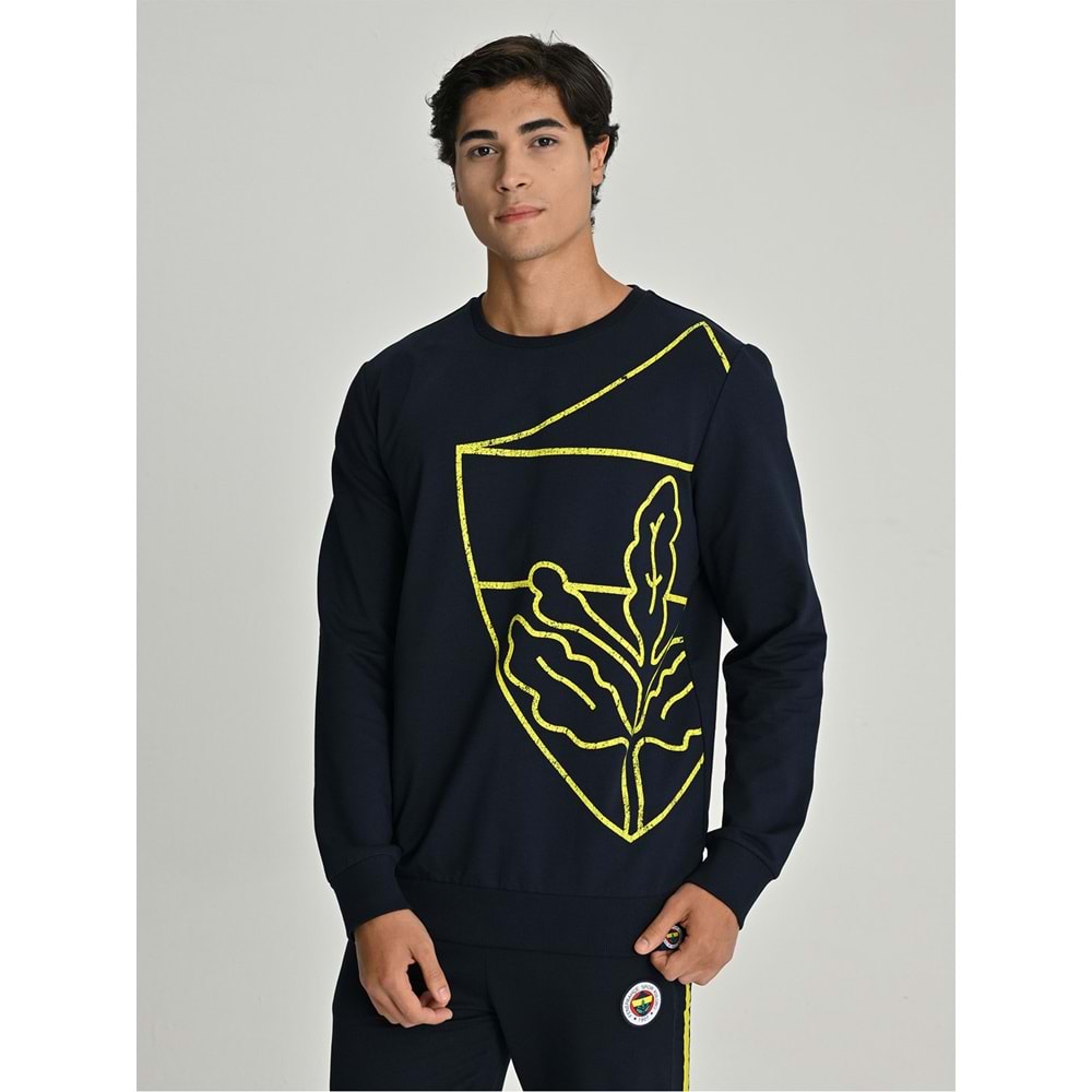 Fenerbahçe S.K. 25/26 Sezon Tribün All Over Baskı Logolu Erkek Sweatshirt