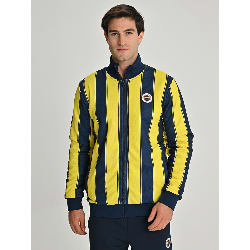 Fenerbahçe S.K. 25/26 Tribün Çubuklu Çift Taraflı Erkek Peluş Ceket