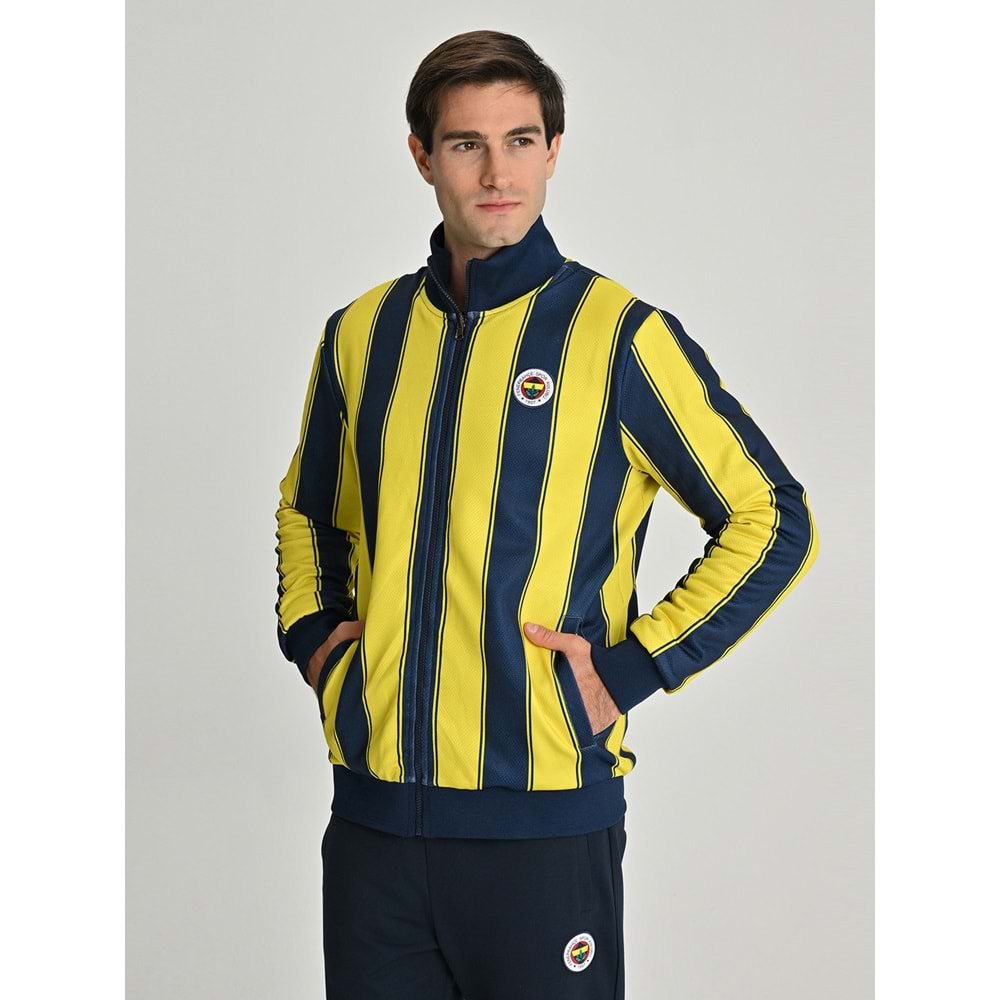 Fenerbahçe S.K. 25/26 Tribün Çubuklu Çift Taraflı Erkek Peluş Ceket