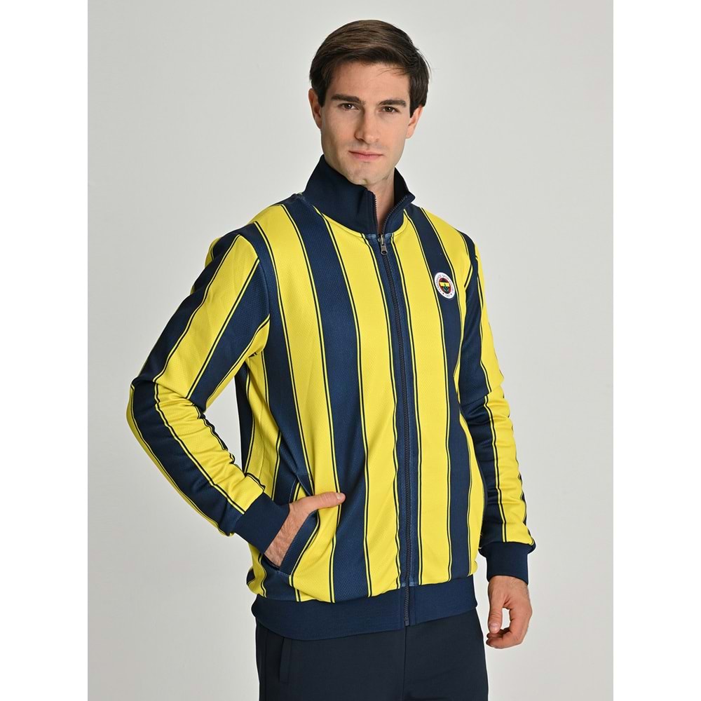 Fenerbahçe S.K. 25/26 Tribün Çubuklu Çift Taraflı Erkek Peluş Ceket