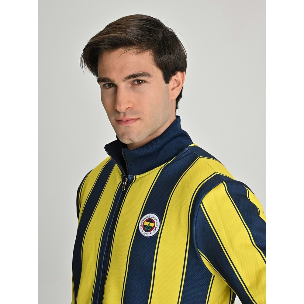 Fenerbahçe S.K. 25/26 Tribün Çubuklu Çift Taraflı Erkek Peluş Ceket