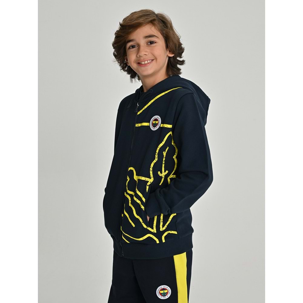 Fenerbahçe S.K. 25/26 Tribün All Over Baskı Çocuk Sweatshirt