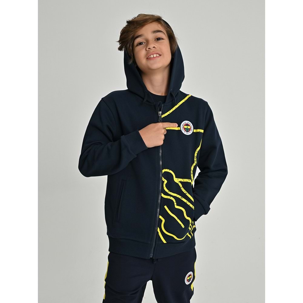 Fenerbahçe S.K. 25/26 Tribün All Over Baskı Çocuk Sweatshirt