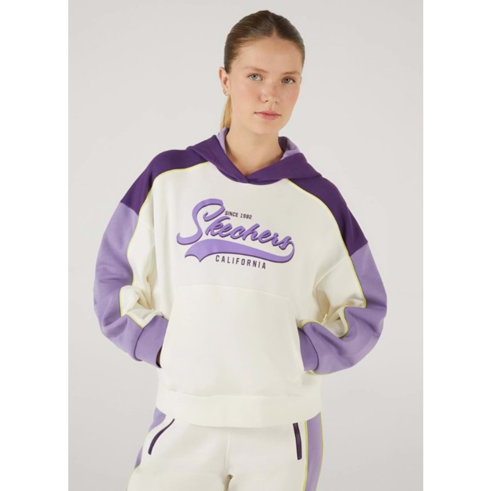 Skechers W LW Fleece Hoodie Sweatshirt S242096-102 Kadın Kapüşonlu Sweatshirt
