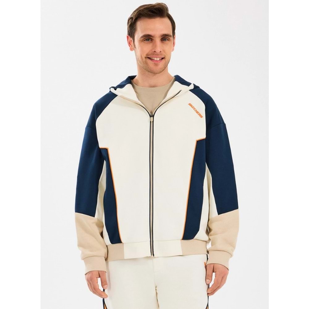 Skechers M Diagonel Lw Fleece Fullzip Hoodie Sweatshirt S2510027-102 Eşofman Üstü Erkek Ceket