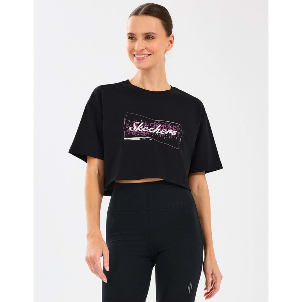 Skechers W Crop Fit Graphic Tee T-Shirt S2510144-001 Kadın Tişört