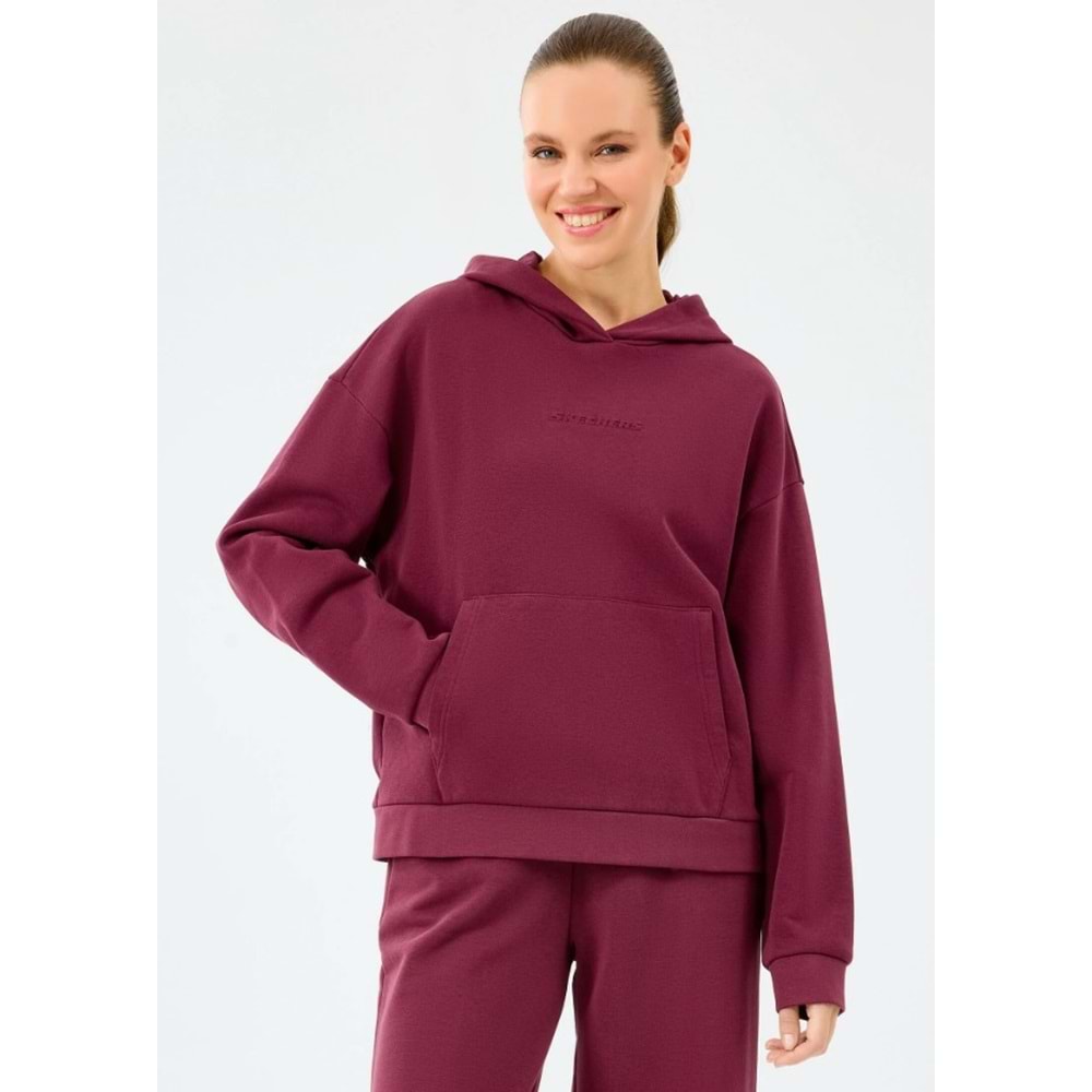 Skechers W Essential Hoodie Sweatshirt S2610013-3877 Kadın Kapüşonlu Sweatshirt