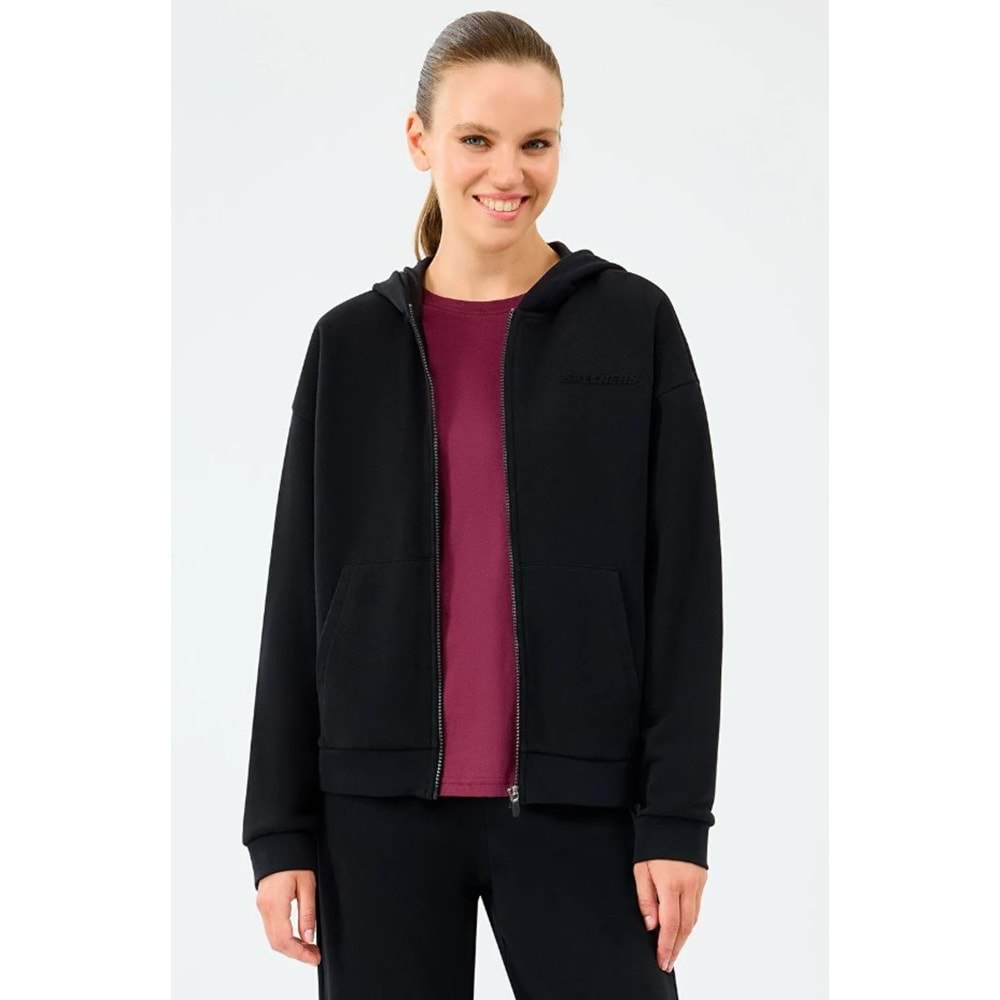 Skechers W Essential Full Zip Sweatshirt S2610016-3817 Kadın Kapüşonlu Fermuarlı Sweatshirt