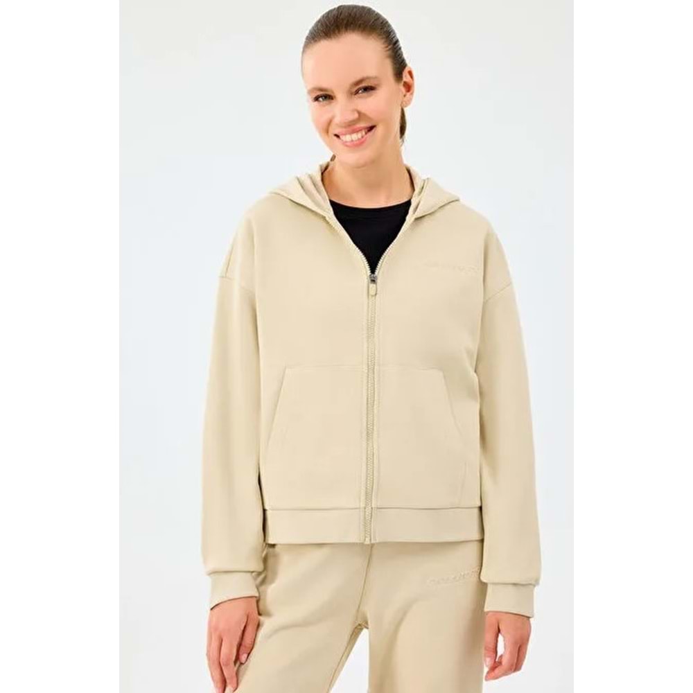 Skechers W Essential Full Zip Sweatshirt S2610016-1550 Kadın Kapüşonlu Fermuarlı Sweatshirt