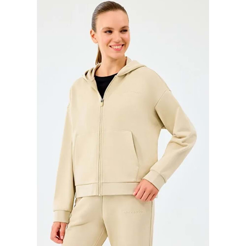 Skechers W Essential Full Zip Sweatshirt S2610016-1550 Kadın Kapüşonlu Fermuarlı Sweatshirt