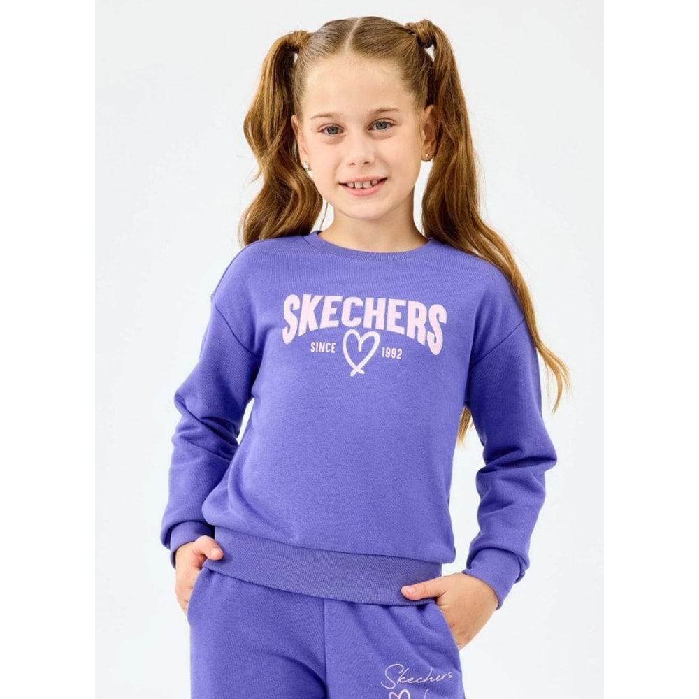 Skechers SK2520080-3996 Lw Fleece Crewneck Kız Çocuk Sweatshirt