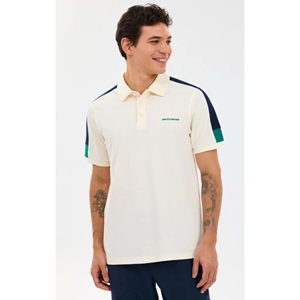 Skechers S221047-1208 M Color Block Detail Polo Yaka T-Shirt Erkek Tişort