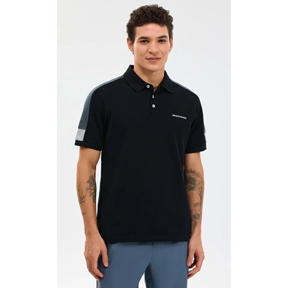 Skechers S221047-3817 M Color Block Detail Polo Yaka T-Shirt Erkek Tişort