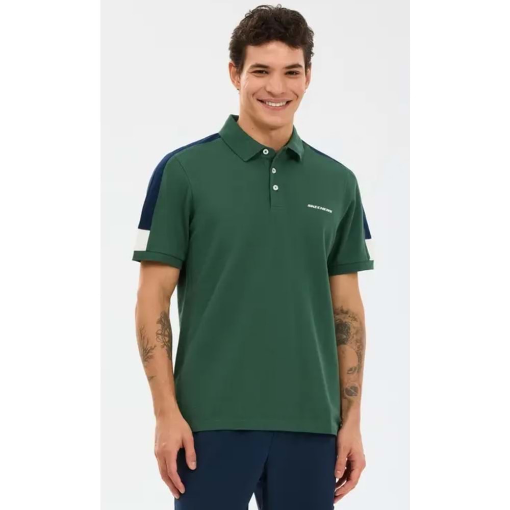 Skechers S221047-4255 M Color Block Detail Polo Yaka T-Shirt Erkek Tişort