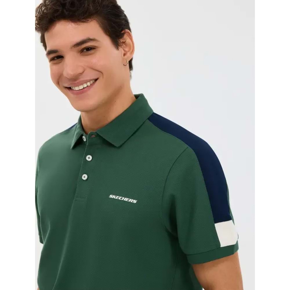 Skechers S221047-4255 M Color Block Detail Polo Yaka T-Shirt Erkek Tişort