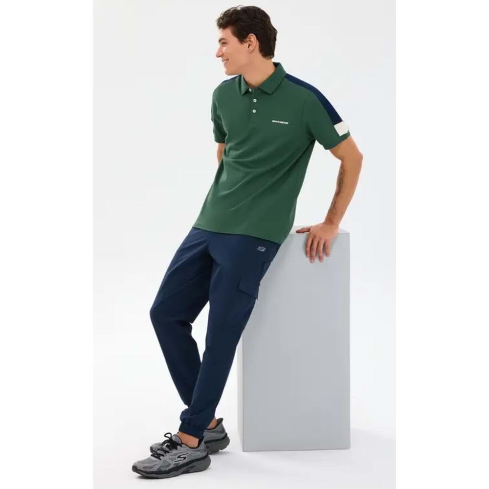 Skechers S221047-4255 M Color Block Detail Polo Yaka T-Shirt Erkek Tişort