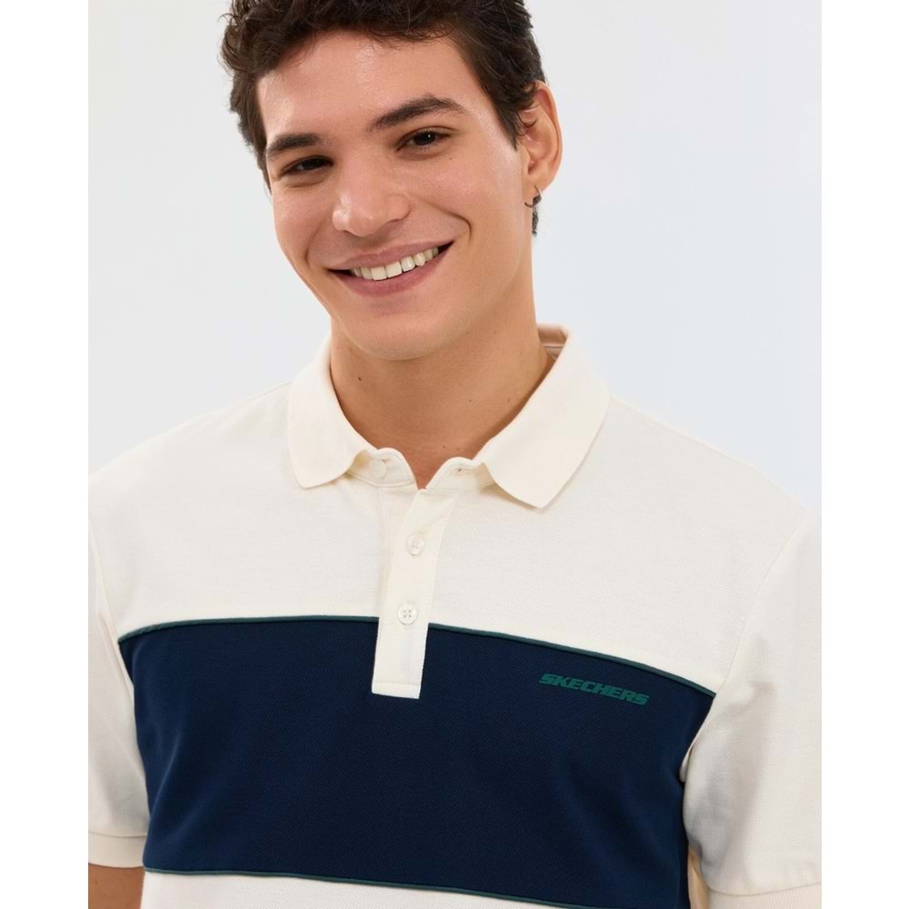 Skechers S2610081-3855 M Colourblock Polo Yaka T-Shirt Erkek Tişort