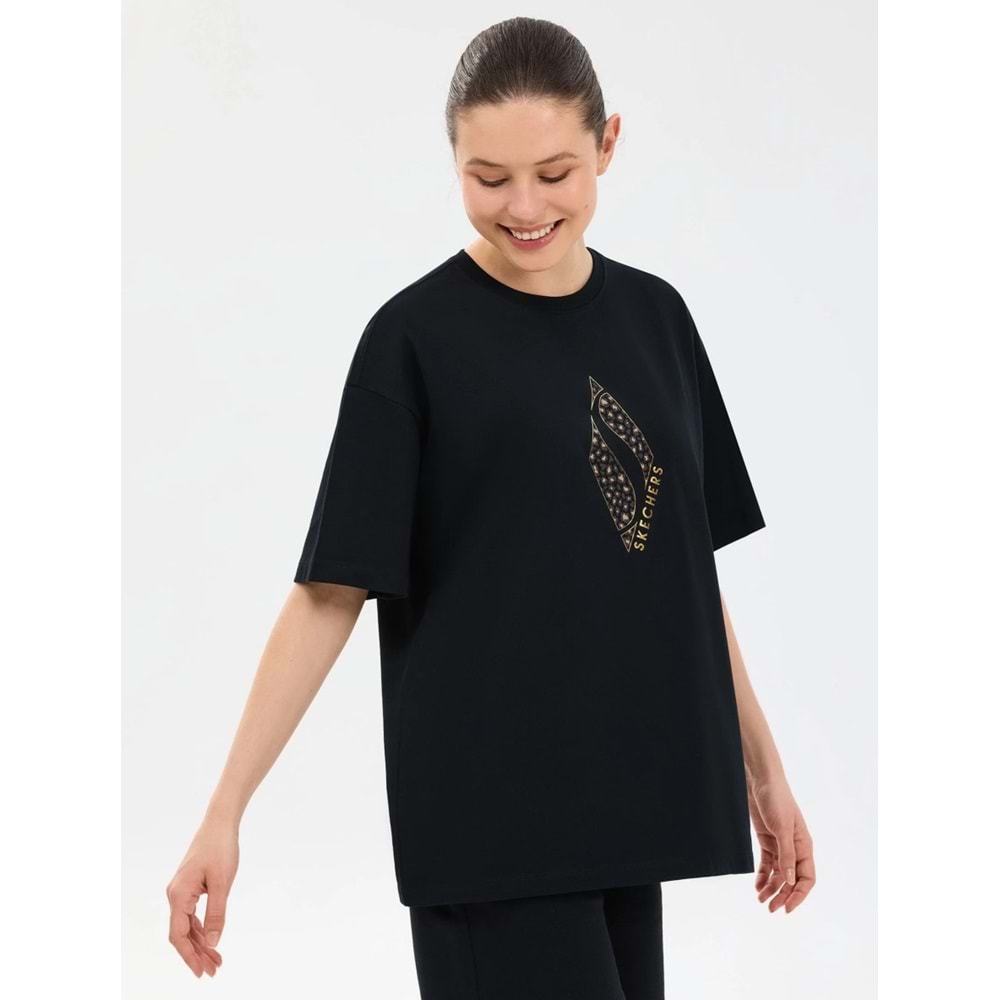 Skechers S2610050-3817 W Oversize Fit Graphic T-Shirt Kadın Tişört