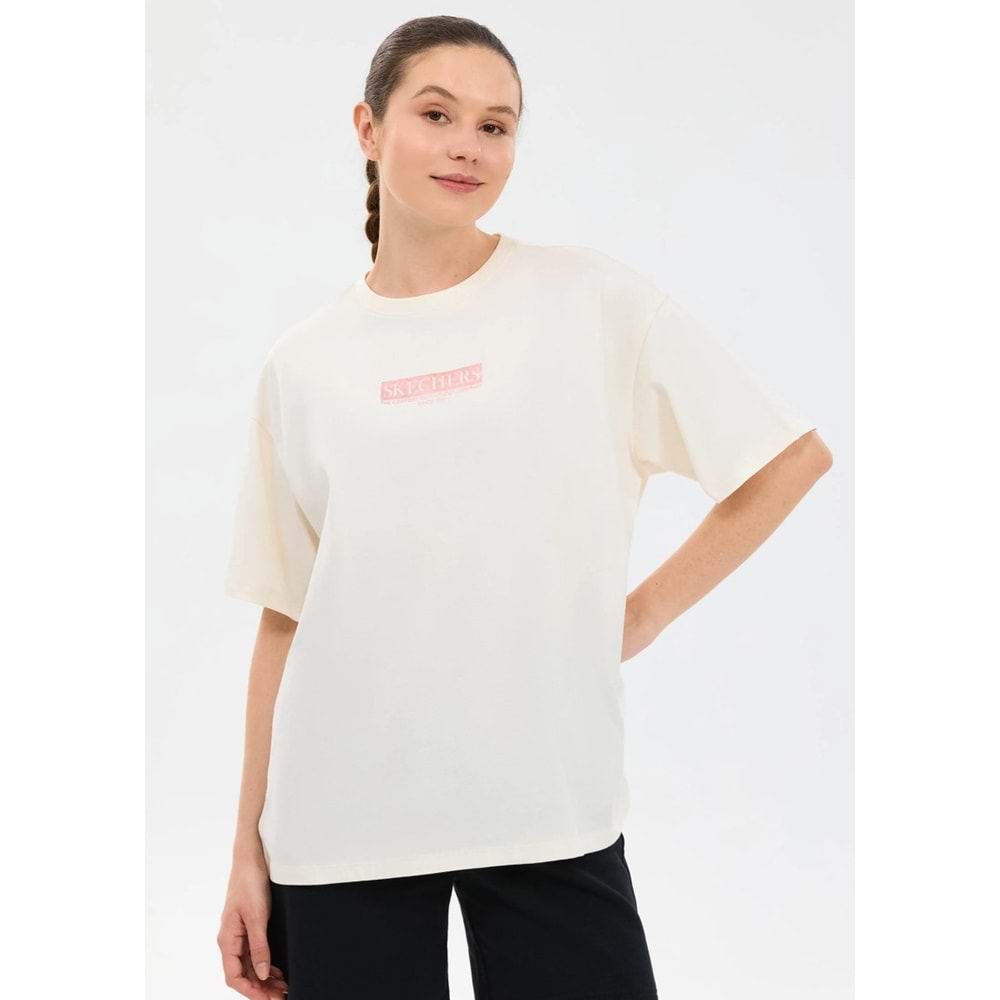 Skechers S2610063-3855 W Oversize Fit Graphic T-Shirt Kadın Tişört