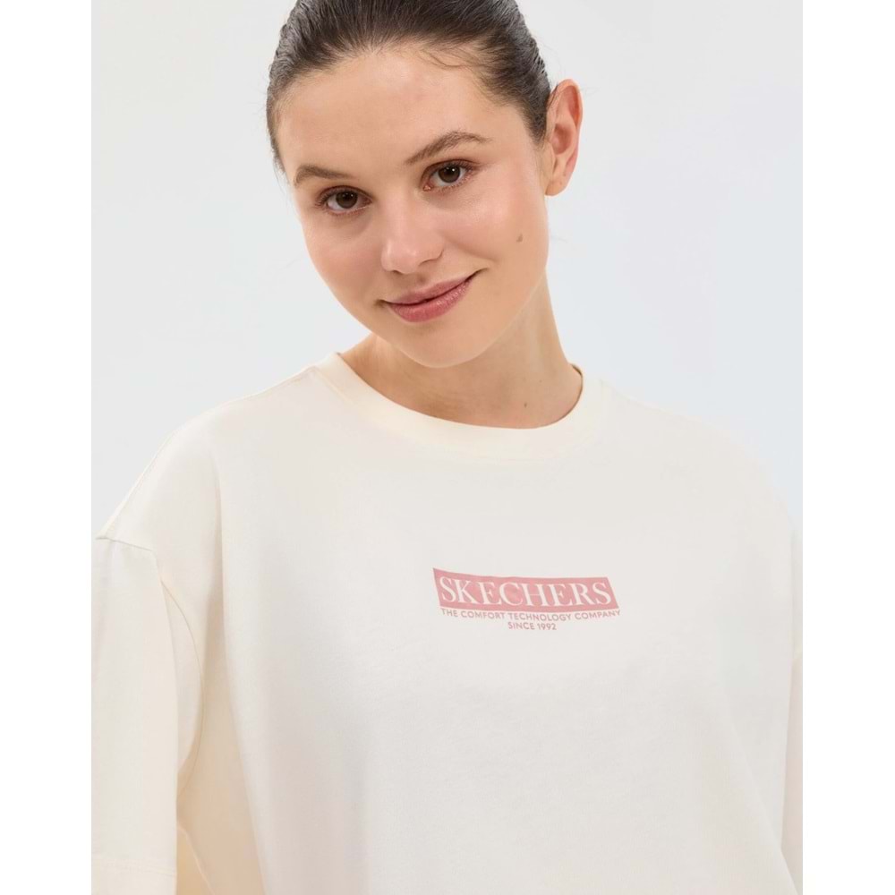 Skechers S2610063-3855 W Oversize Fit Graphic T-Shirt Kadın Tişört
